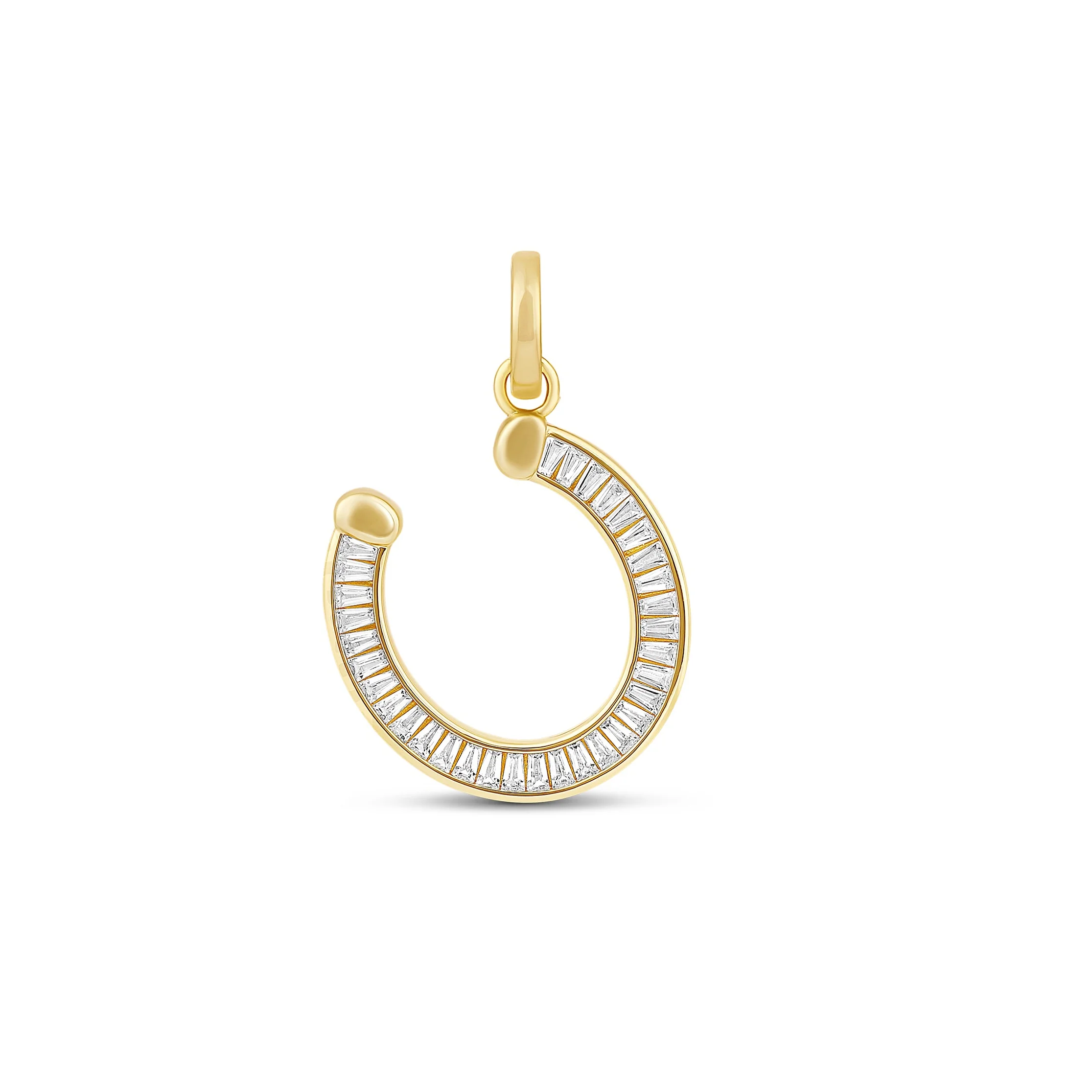 Iced Baguette Horseshoe Charm
